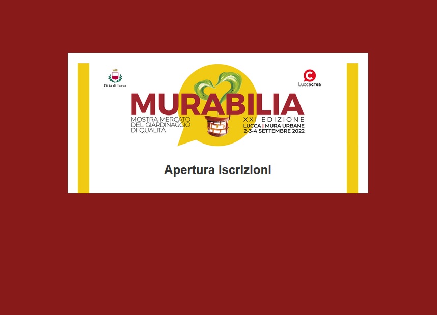 Sono aperte le iscrizioni espositori per Murabilia 2022